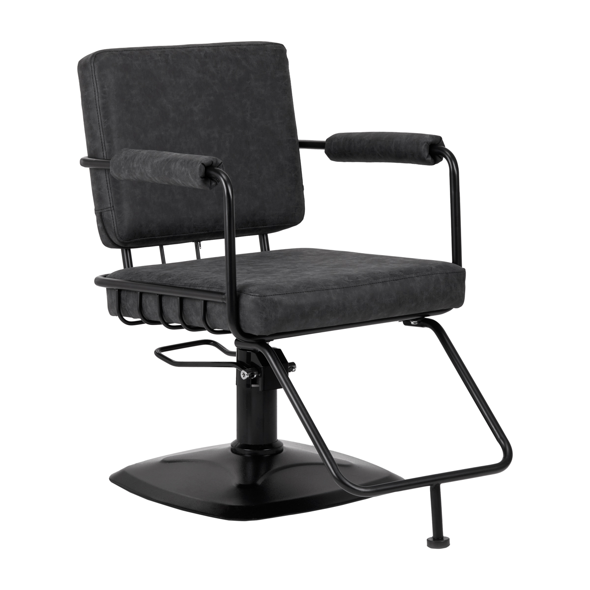 Gabbiano Catania Loft Friseurstuhl schwarz Echtleder Premium