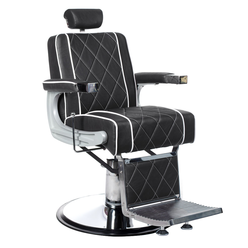Eleganter Barberstuhl in Schwarz - Hydraulische Höhenverstellung