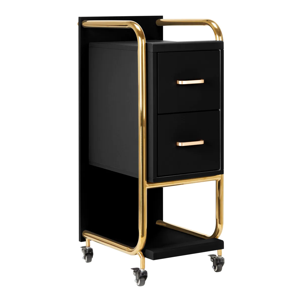 Gabbiano Friseurassistentin Solo Gold Schwarz – Professioneller Friseurstuhl