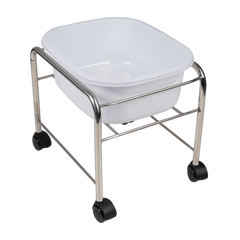 Fußbadewanne mit Rollen für Pediküre Chrom – 5L Fassungsvermögen