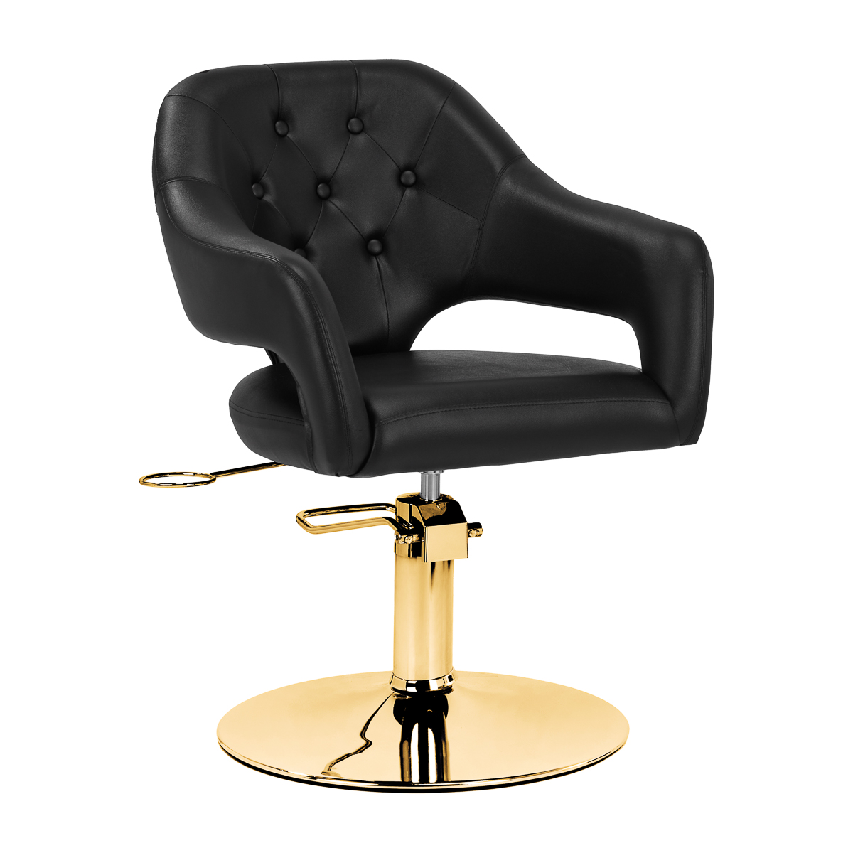 Friseurstuhl Gabbiano Parma Gold Schwarz - Premium Friseureinrichtung für Profis