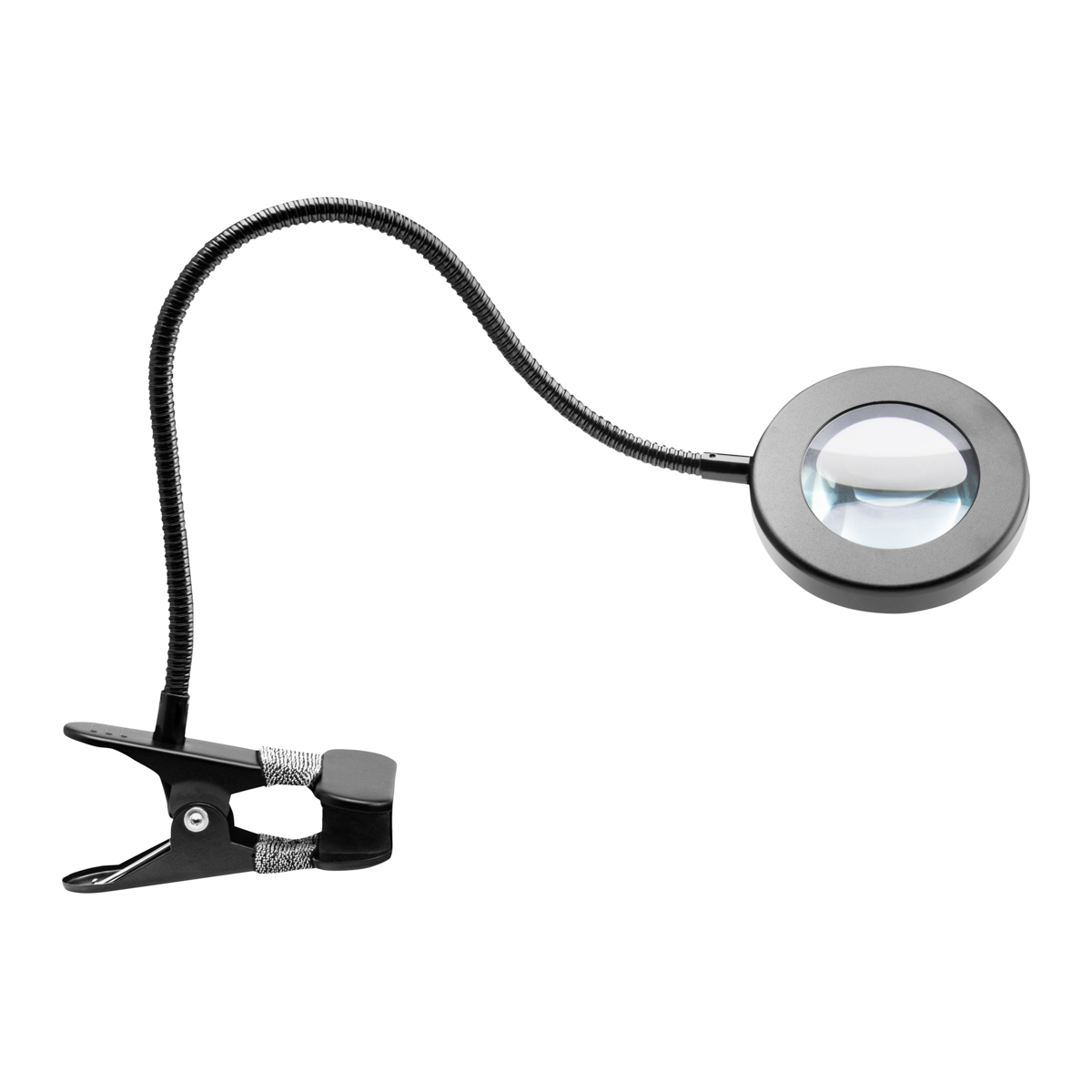 LED-Lupe mit Schlangenring Schreibtisch schwarz - Profi Inspektionslupe für Friseur & Kosmetik