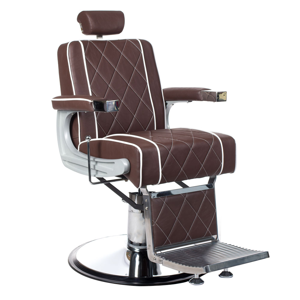 Premium Barberstuhl Renaissance Braun - Hydraulik & Ergonomie