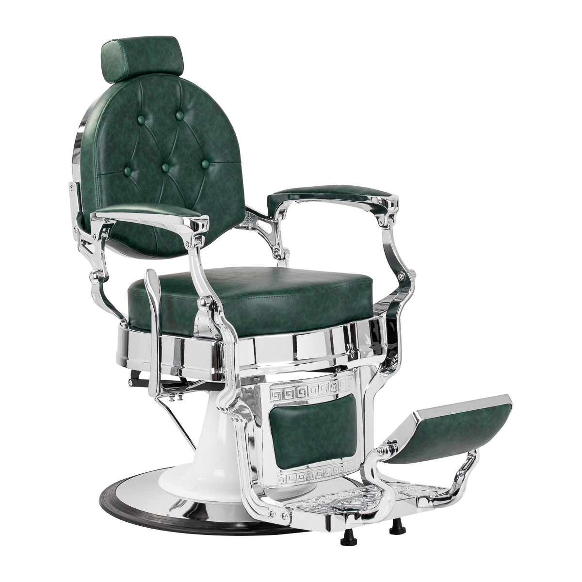 Barberstuhl Gabbiano President Grün Chrom