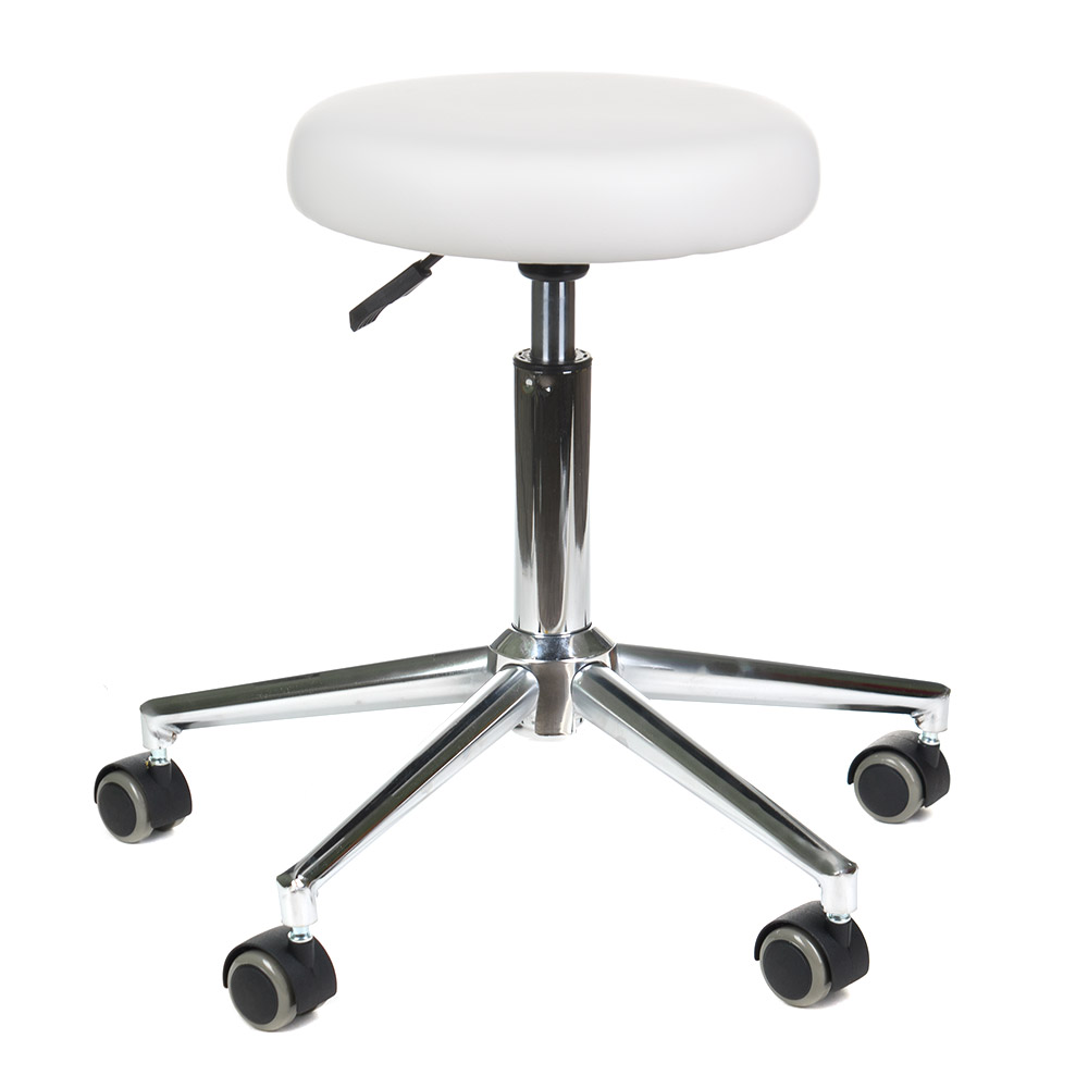 ProComfort Salon Arbeitshocker Weiß - Ergonomischer Friseurhocker