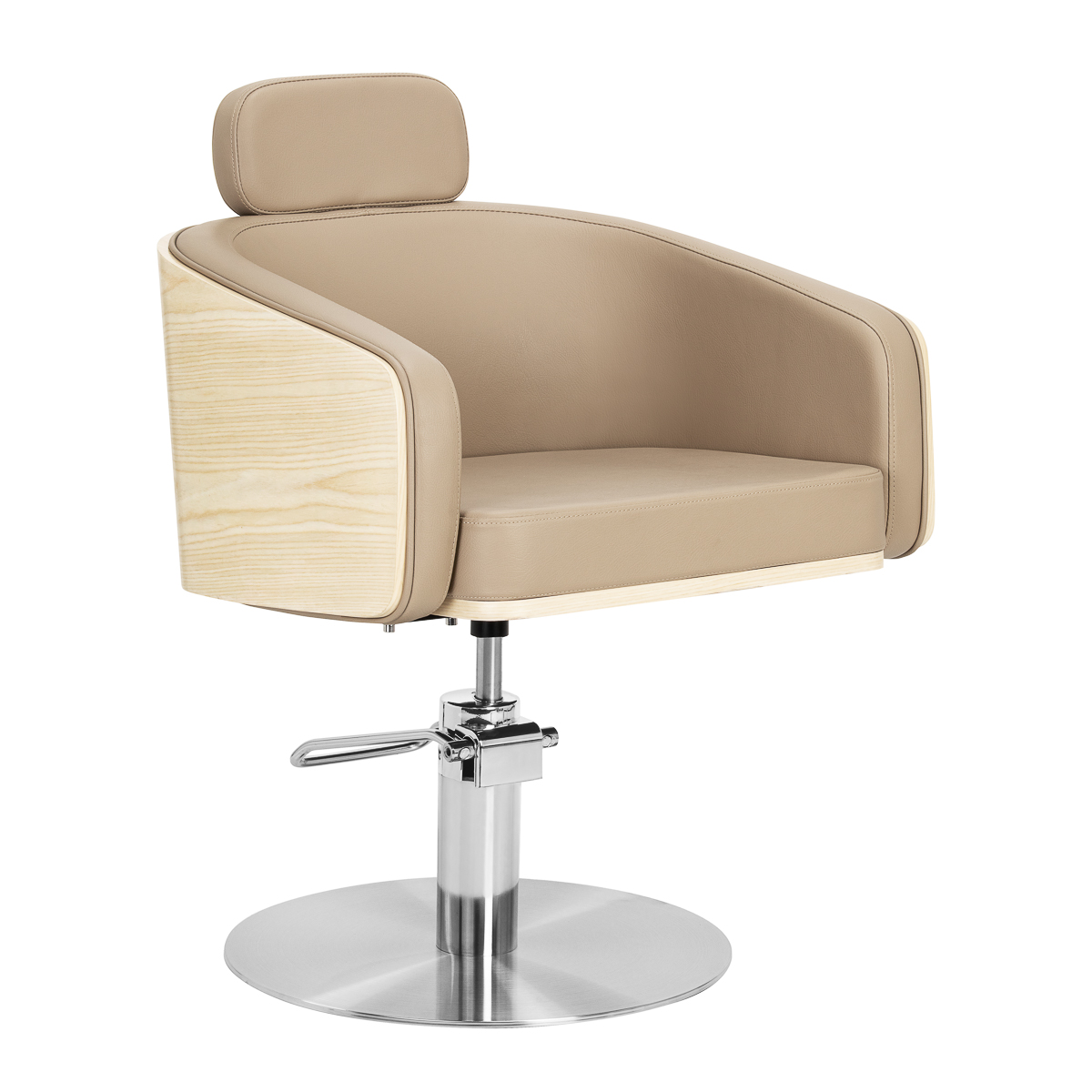 Gabbiano Friseurstuhl Wratislavia beige - Premium Frisierstuhl mit verchromtem Sockel