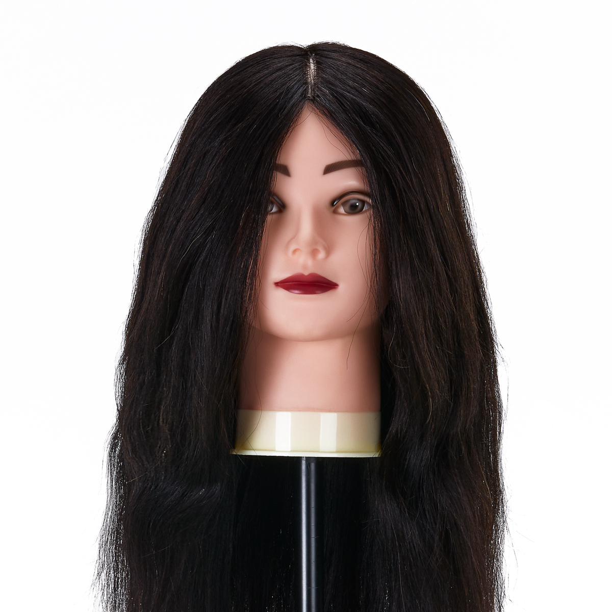 Gabbiano WZ1 Trainingskopf echtes Haar 20 Zoll Farbe 1# - Friseur Training