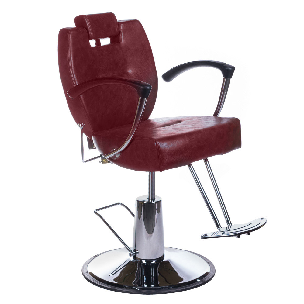 Barberstuhl Renaissance Premium Kirschrot - hydraulische Höhenverstellung