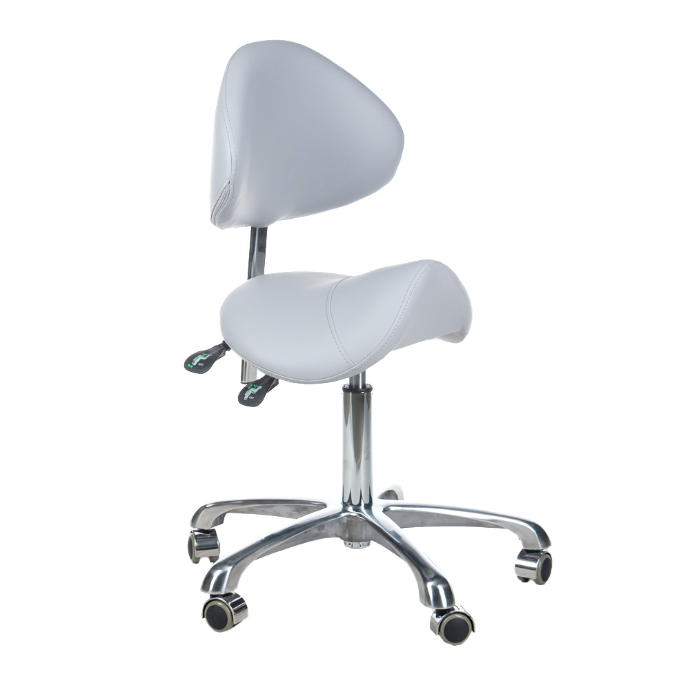 Ergonomischer Friseurhocker Grau - Höhenverstellbarer Arbeitshocker