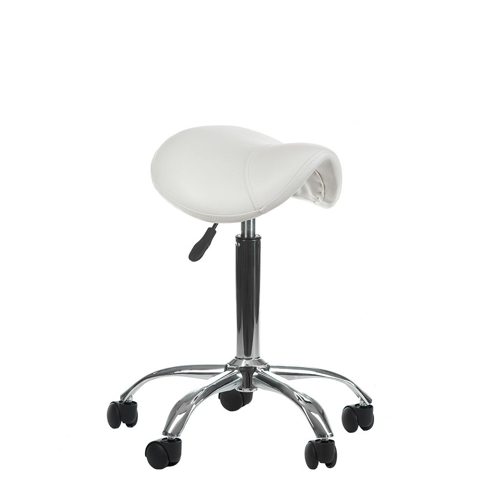 Salon-Arbeitshocker Professional - Höhenverstellbarer Friseurhocker Weiß