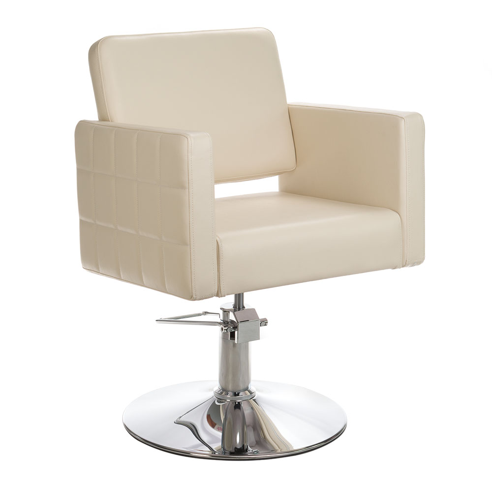 Premium Friseurstuhl Creme - Hydraulischer Salonstuhl für Profis