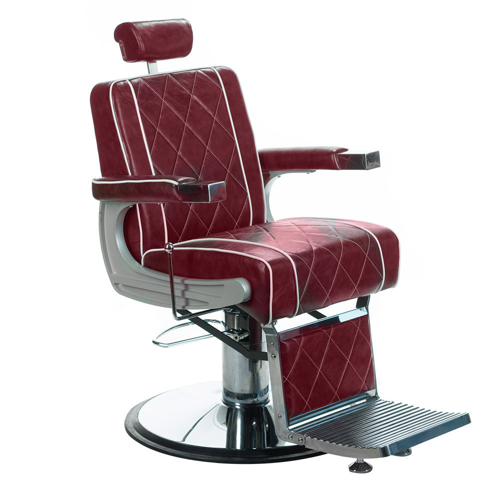 Royal Barberstuhl Renaissance in Kirschrot - Premium Barberstuhl