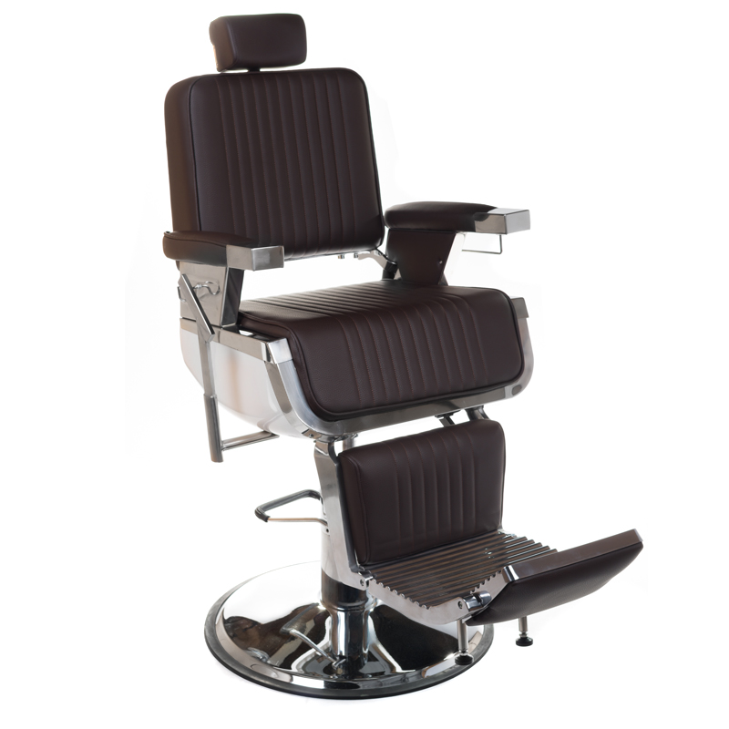 Premium Barberstuhl Renaissance Braun - Hydraulisch höhenverstellbar