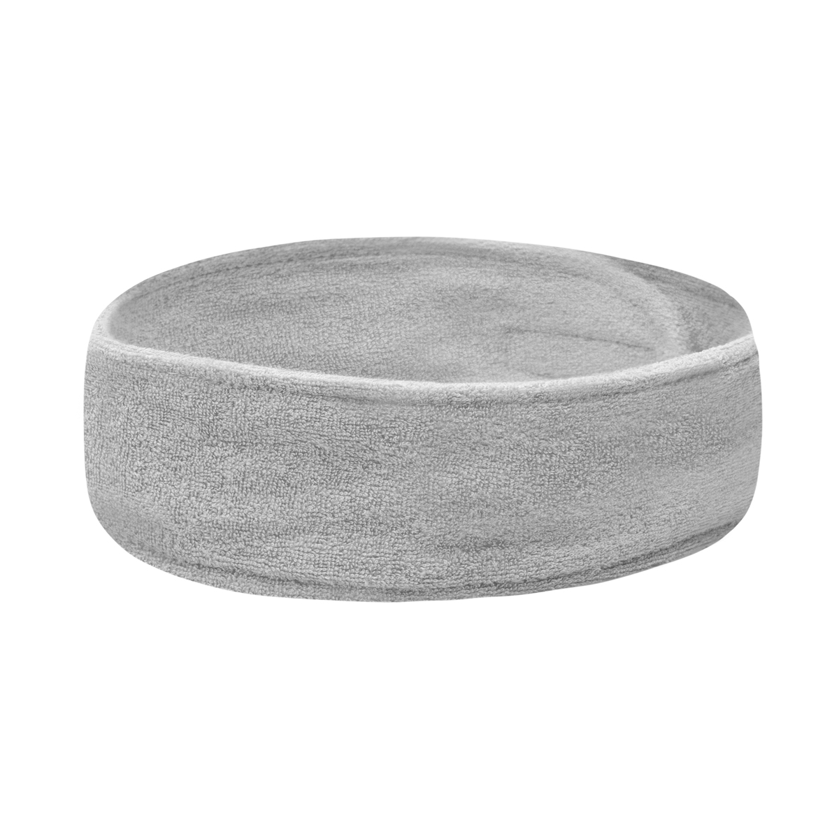 Kosmetikband Frottee Grau – Stirnband mit Klettverschluss