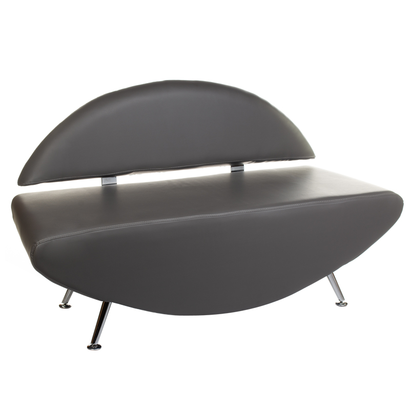 Empfangsmöbel Elegance Pro - Graue Wartezimmer-Couch für Salons