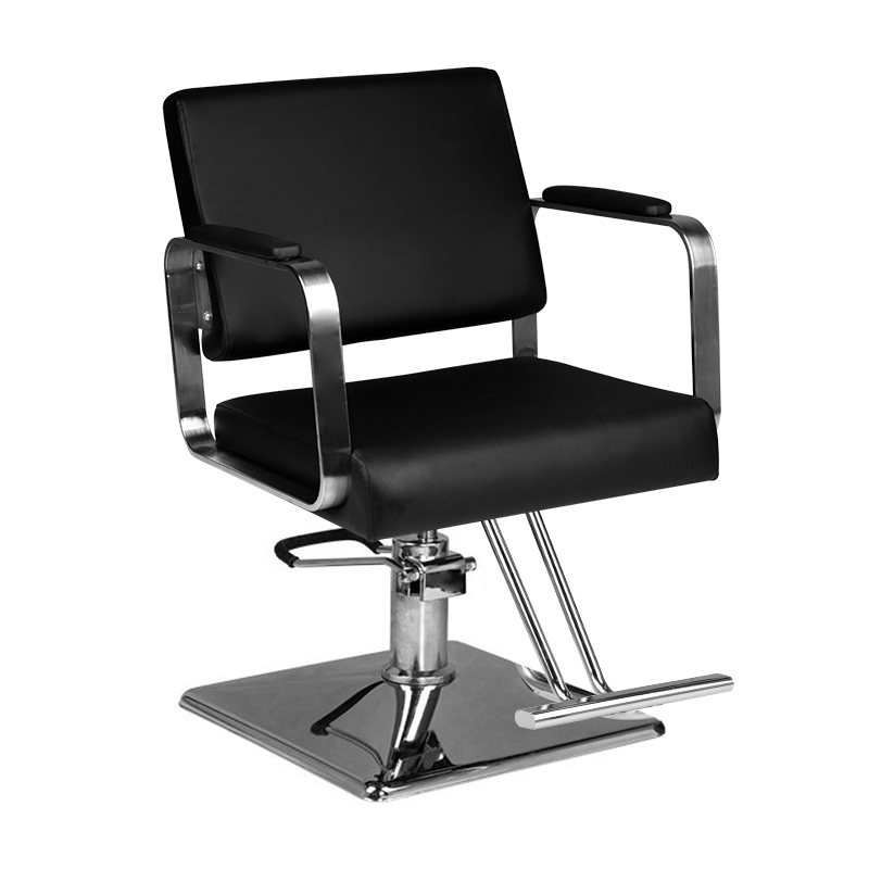 Hair System Friseurstuhl HS202 Schwarz – Professioneller Salon-Friseurstuhl mit Fußstütze