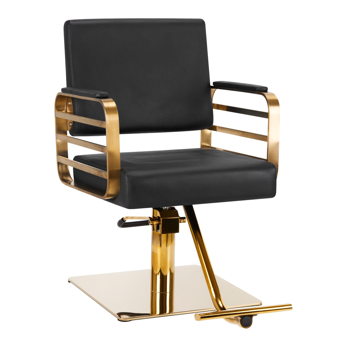GABBIANO Friseurstuhl Avila Gold Schwarz - Eleganter Friseursessel mit Goldakzenten