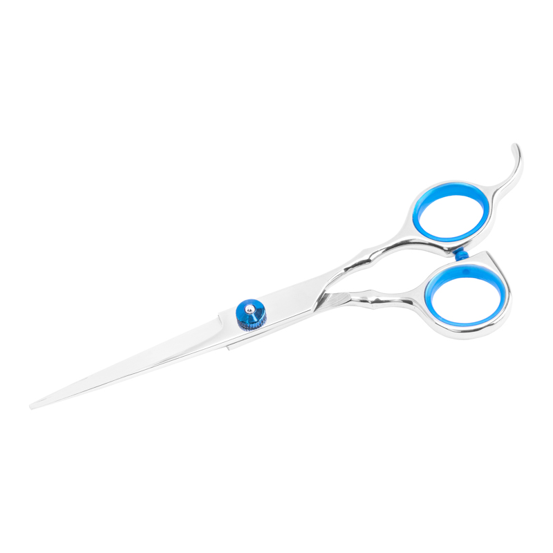 Friseurschere 6.0 Silber-Blau – Profi Haarschneideschere