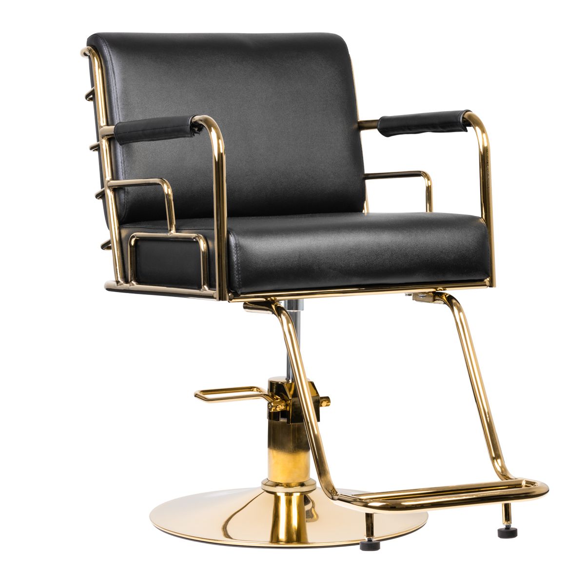 Gabbiano Friseurstuhl Prato Gold Schwarz – höhenverstellbar