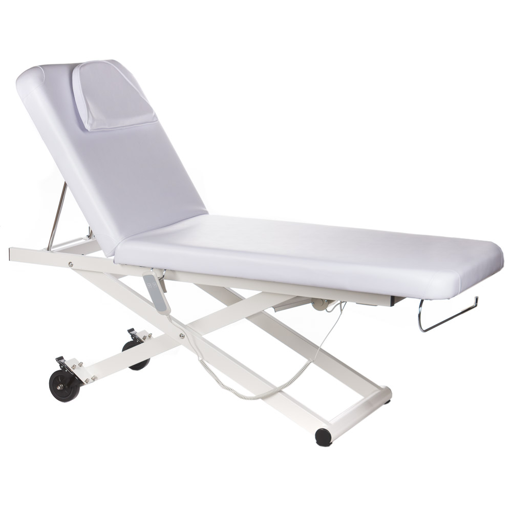 Elektrische Wellnessliege Premium Weiß - Höhenverstellbare Massageliege