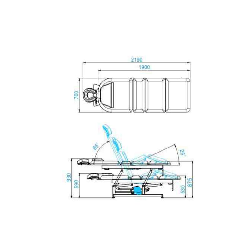 Elektrische Massageliege AZZURRO 693A mit 1 Motor in Weiß - Wellness Behandlungsliege für Praxis