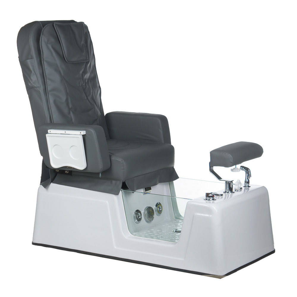 Profi Pediküre-Liege Grau mit Hydromassage & Farbtherapie
