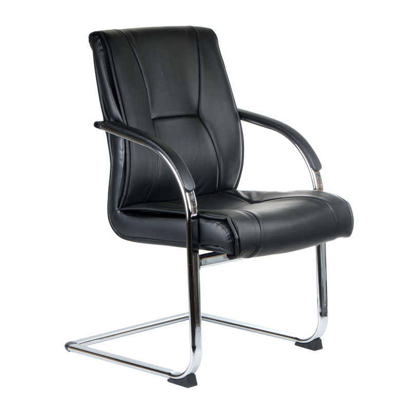 Premium Wartestuhl Schwarz - Ergonomischer Salon Wartebereich Stuhl
