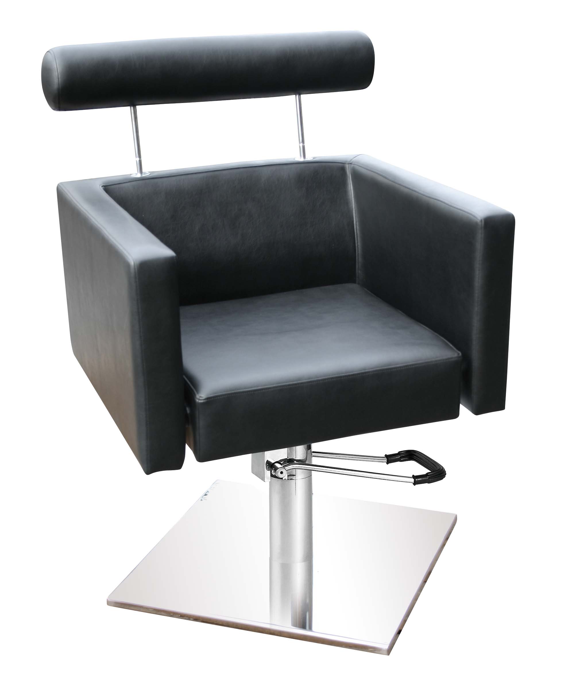 Friseurstuhl Barcelona Eckiger Schwarz Hydraulisch Salon