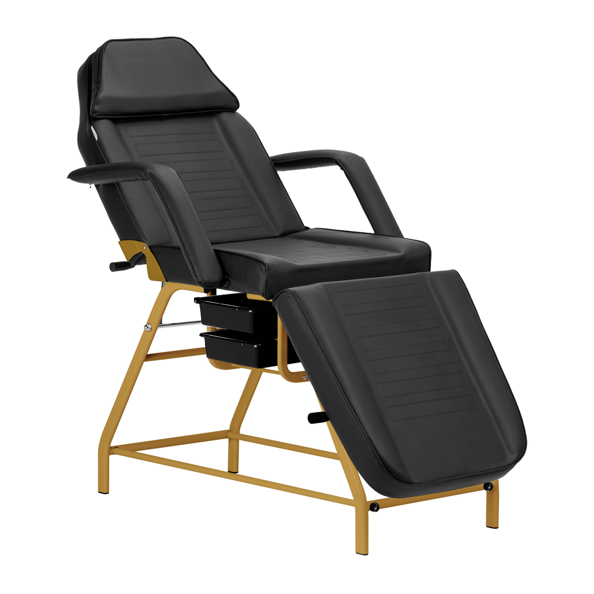 AZZURRO Kosmetikstuhl 557G mit Küvetten in Schwarz - Professioneller Friseurstuhl