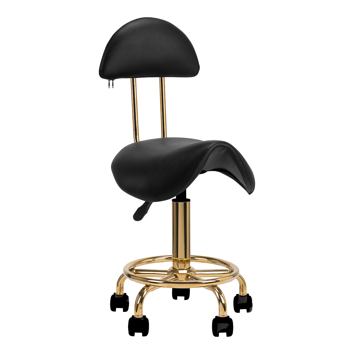 Kosmetikhocker in Gold-Schwarz 6001-G – Premium Friseur- & Kosmetikhocker