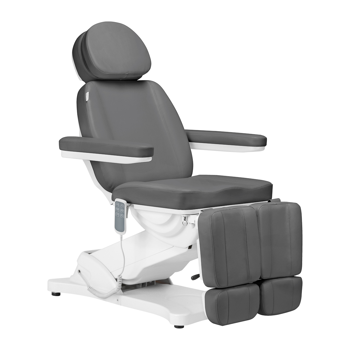 Elektrische Kosmetikliege SILLON CLASSIC 3-Motor mit integrierter Pedi-Wiege - Grau