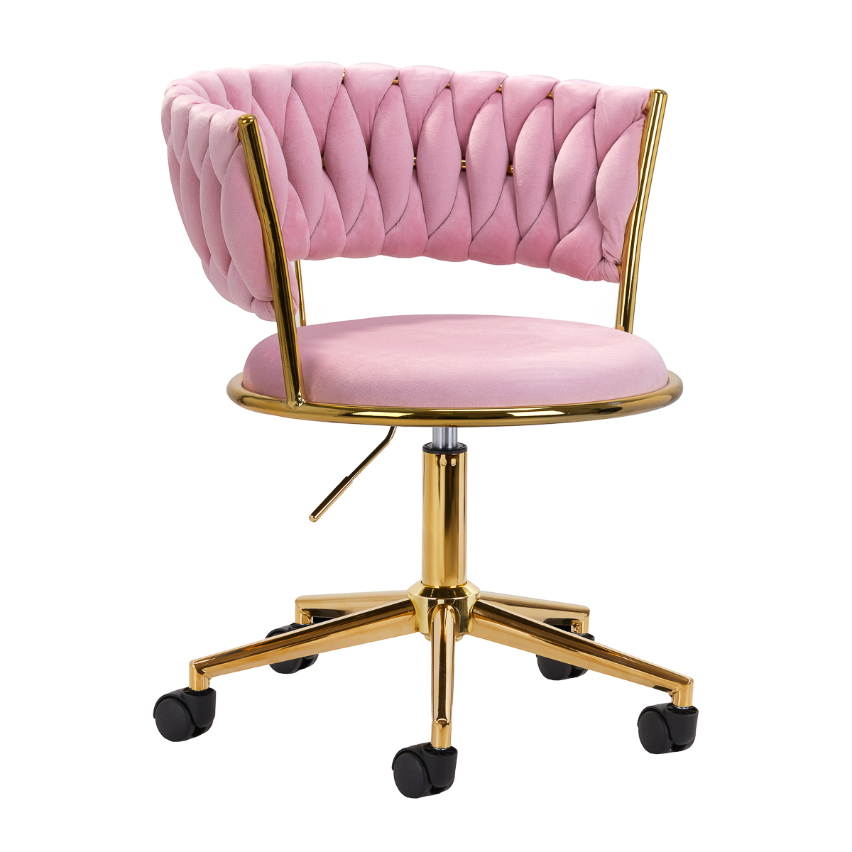 4RICO Salon Drehstuhl rosa - Kosmetikstudio Friseurstuhl