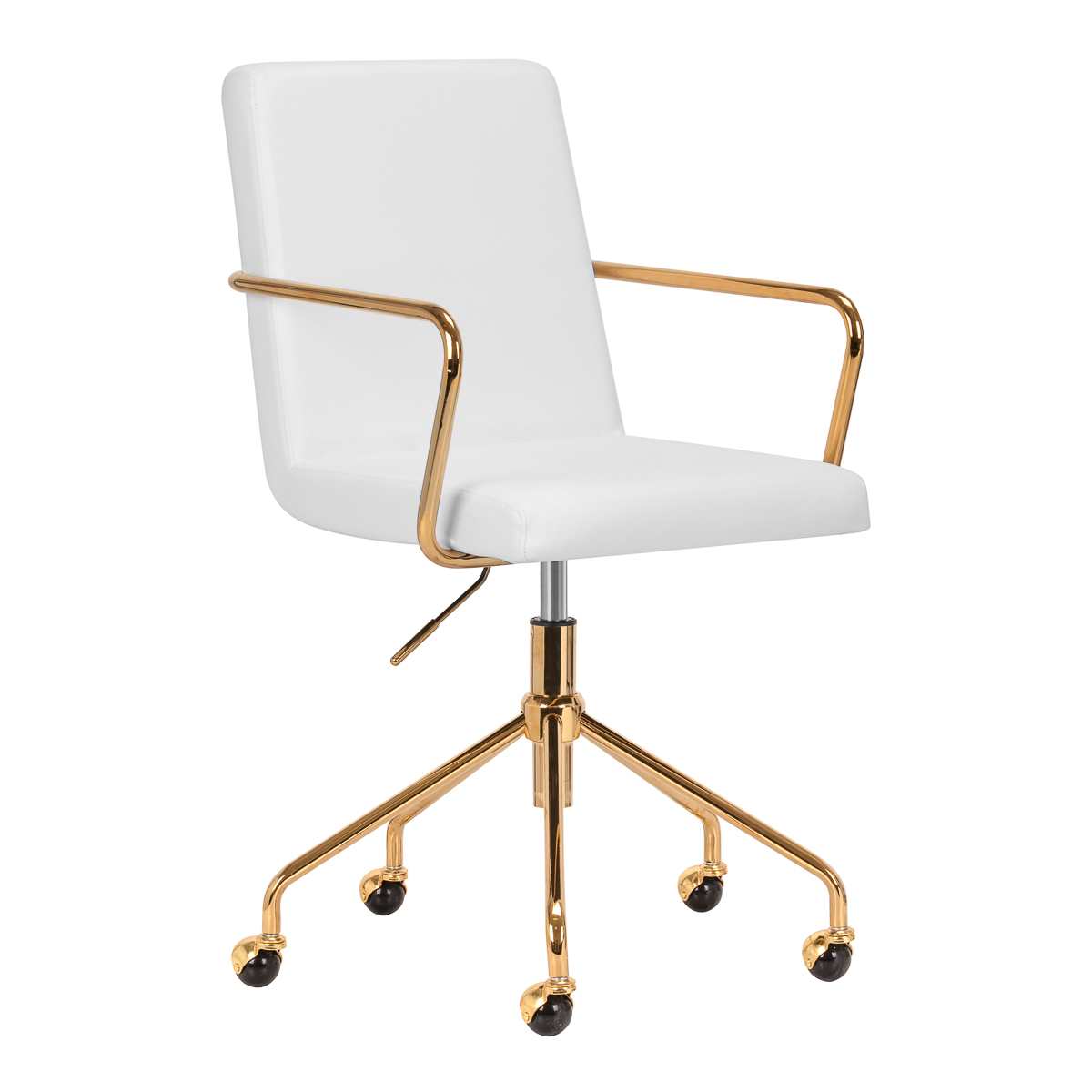 Kosmetikstuhl QS-OF211G in Gold Hellgrau - Ergonomischer Friseurstuhl für Salon und Kosmetikstudio