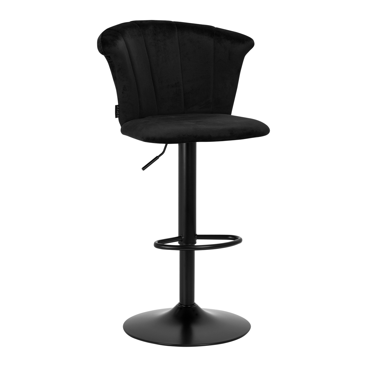 4RICO Barhocker Salon schwarz Velours - drehbar höhenverstellbar