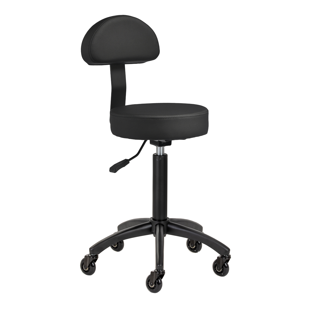 Gabbiano Friseurhocker D026 - Ergonomischer Friseurstuhl in Schwarz