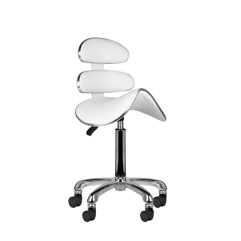 Kosmetikhocker Rollhocker Roll Speed AM-880 weiß - Friseur & Kosmetik Mobiler Arbeitshocker
