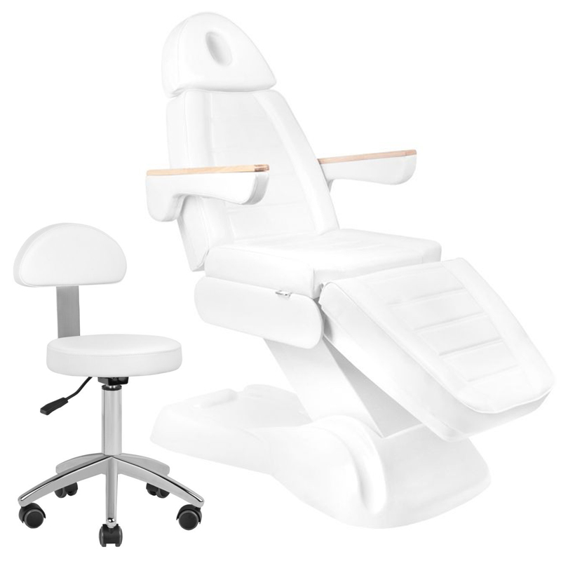 SILLON Lux 273B elektrische Kosmetikliege Weiß inkl. Hocker 304