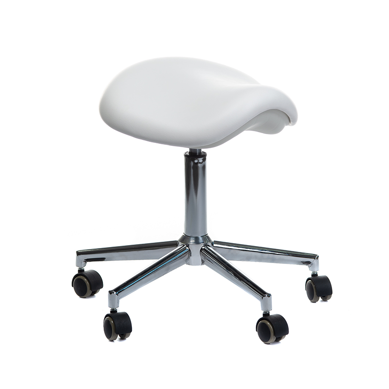 Professioneller Arbeitshocker Weiß - Ergonomischer Friseurhocker