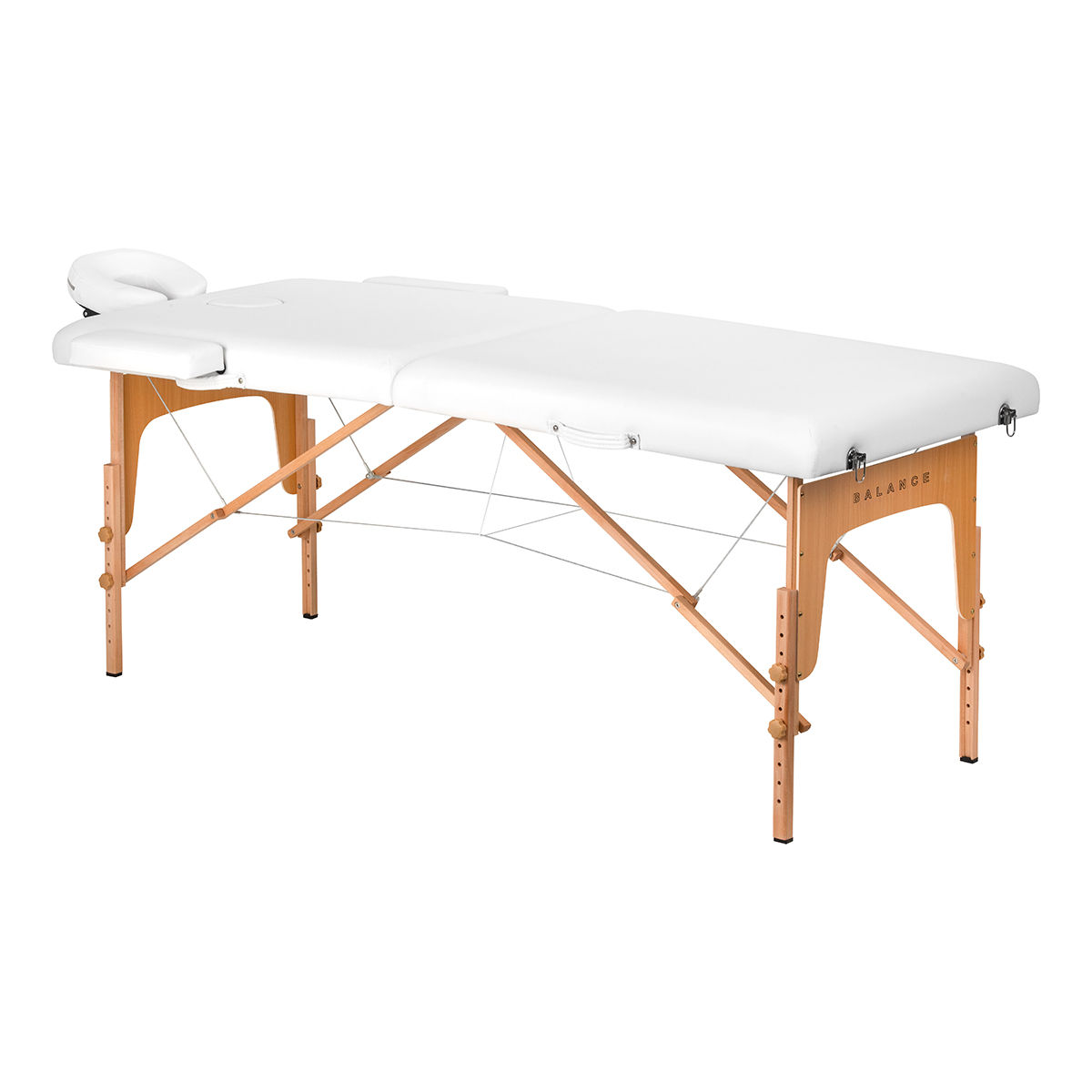 Klappbare Massageliege Holz 2 Segmente weiß – Balance