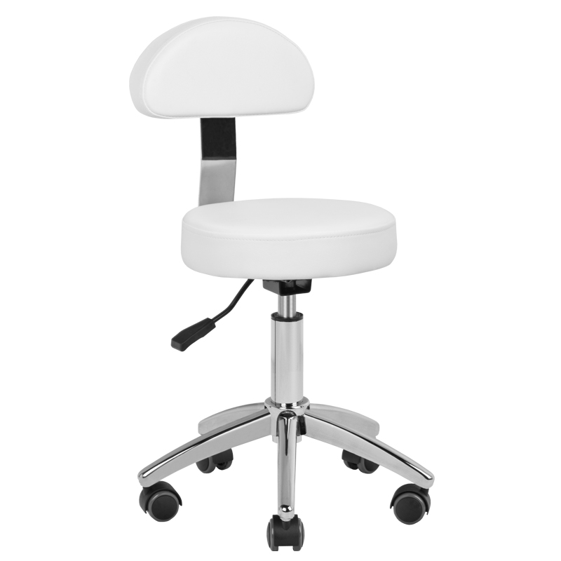 Pediküre Hocker Basic 304P Weiß - stabiler Kosmetikhocker für Fußpflege