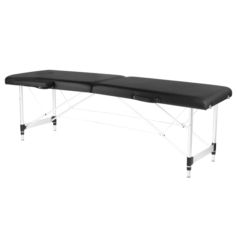 Klapp-Massageliege Alu Komfort 2-teilig Black – tragbar