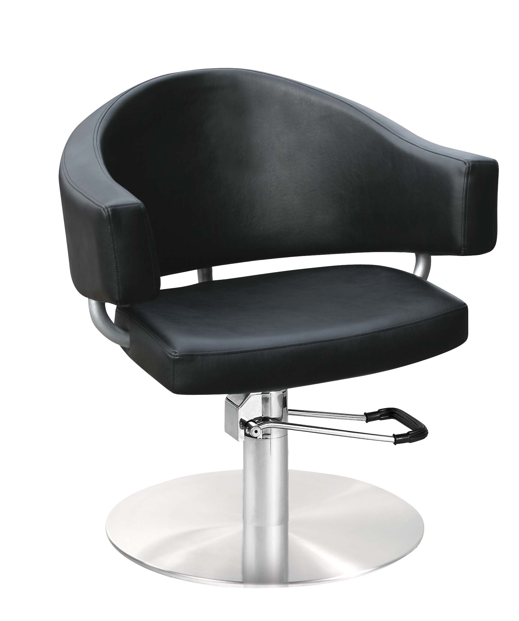 Friseurstuhl Valencia Runder Schwarz Hydraulisch Salon