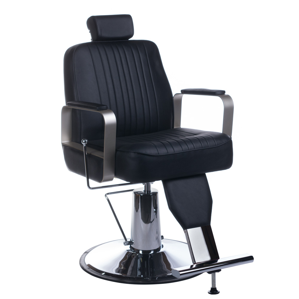 Premium Barberstuhl Retro-Style - Hydraulisch höhenverstellbar schwarz