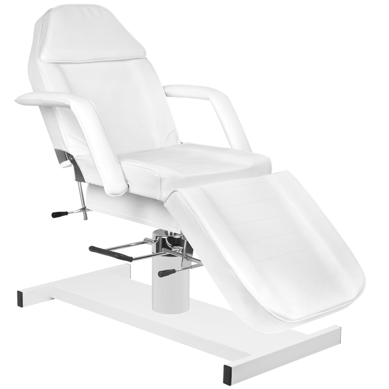 Hydraulische Kosmetikliege AZZURRO A210 Weiß - Höhenverstellbar für Friseur & Kosmetik