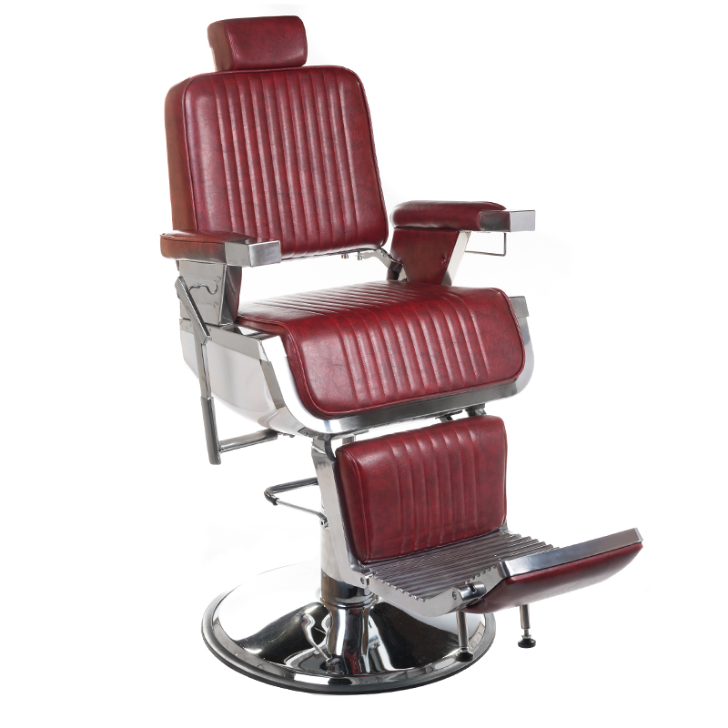 Eleganter Barberstuhl mit hydraulischer Höhenverstellung und Kunstleder
