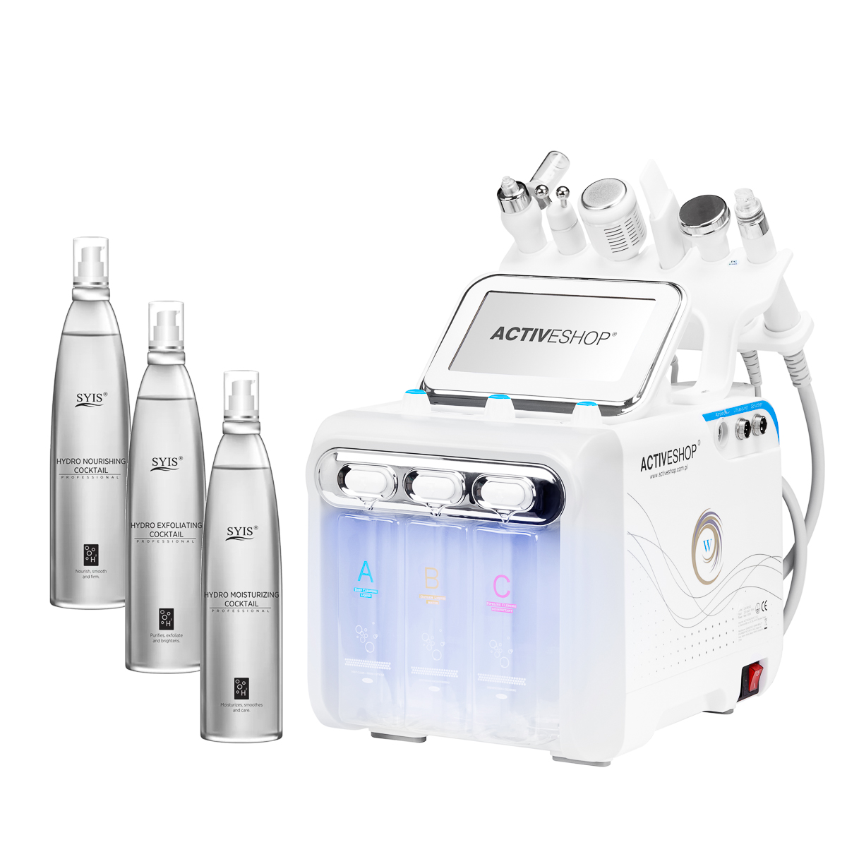 Hydrogen H2+ 6in1 Wasserstoffreinigungsgerät + 3 Hydro Cocktail Lotionen SYIS