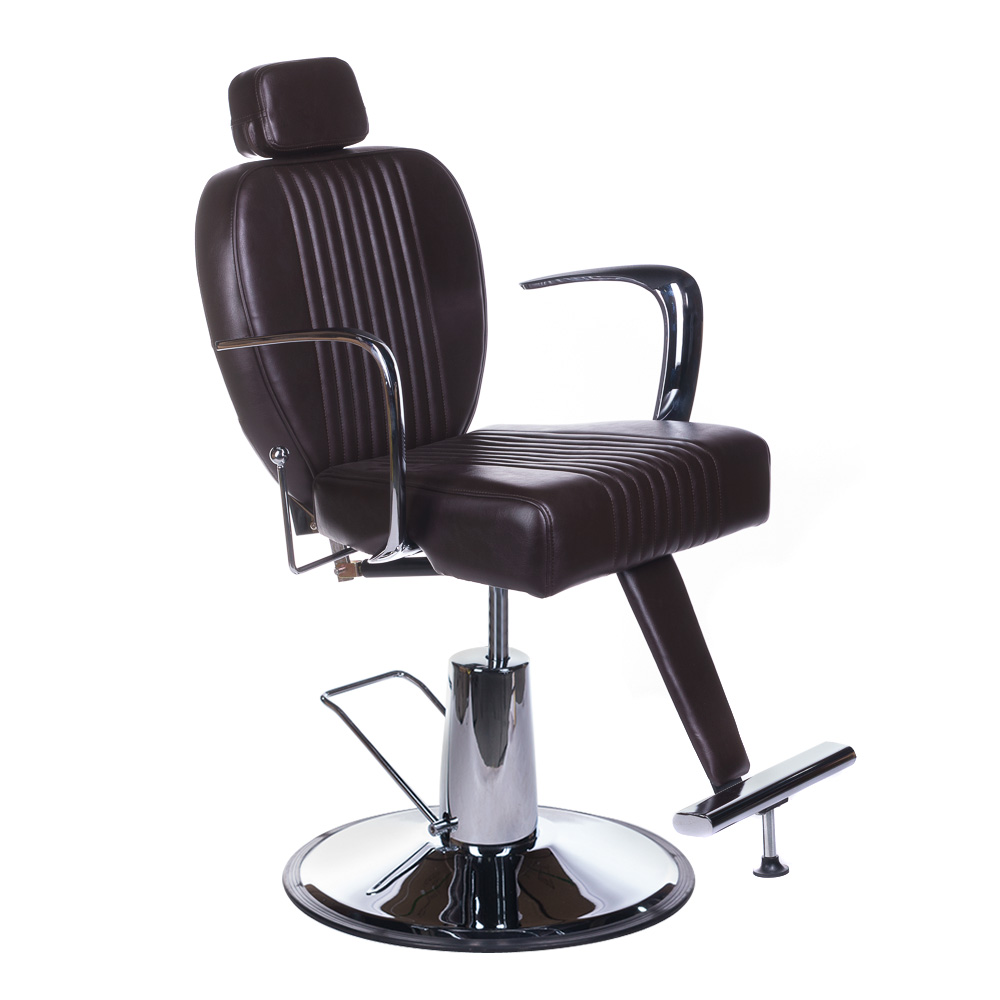 Barberstuhl Renaissance Professional - Braun mit Hydraulik & Chromgestell