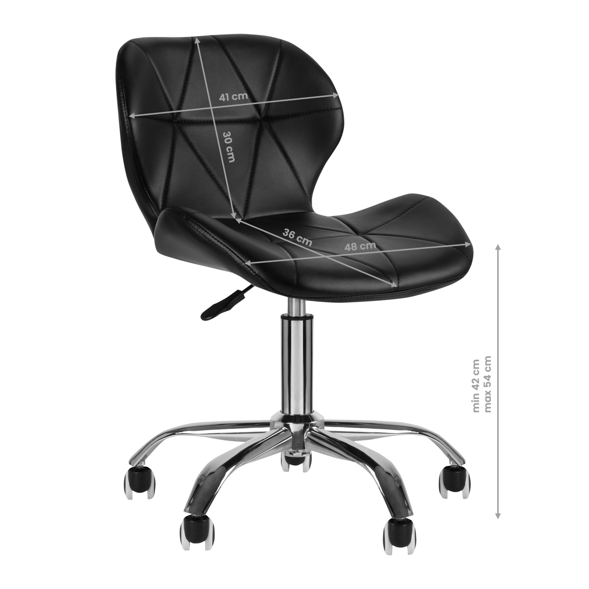 Kosmetik-Hocker QS-06 schwarz - Professioneller Friseurstuhl für Salon & Zuhause