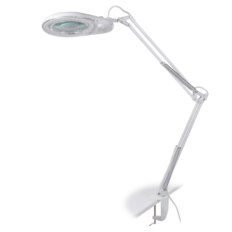 Professionelle LED-Kosmetiklampe mit Lupenleuchte 5dpi - Tischklammer