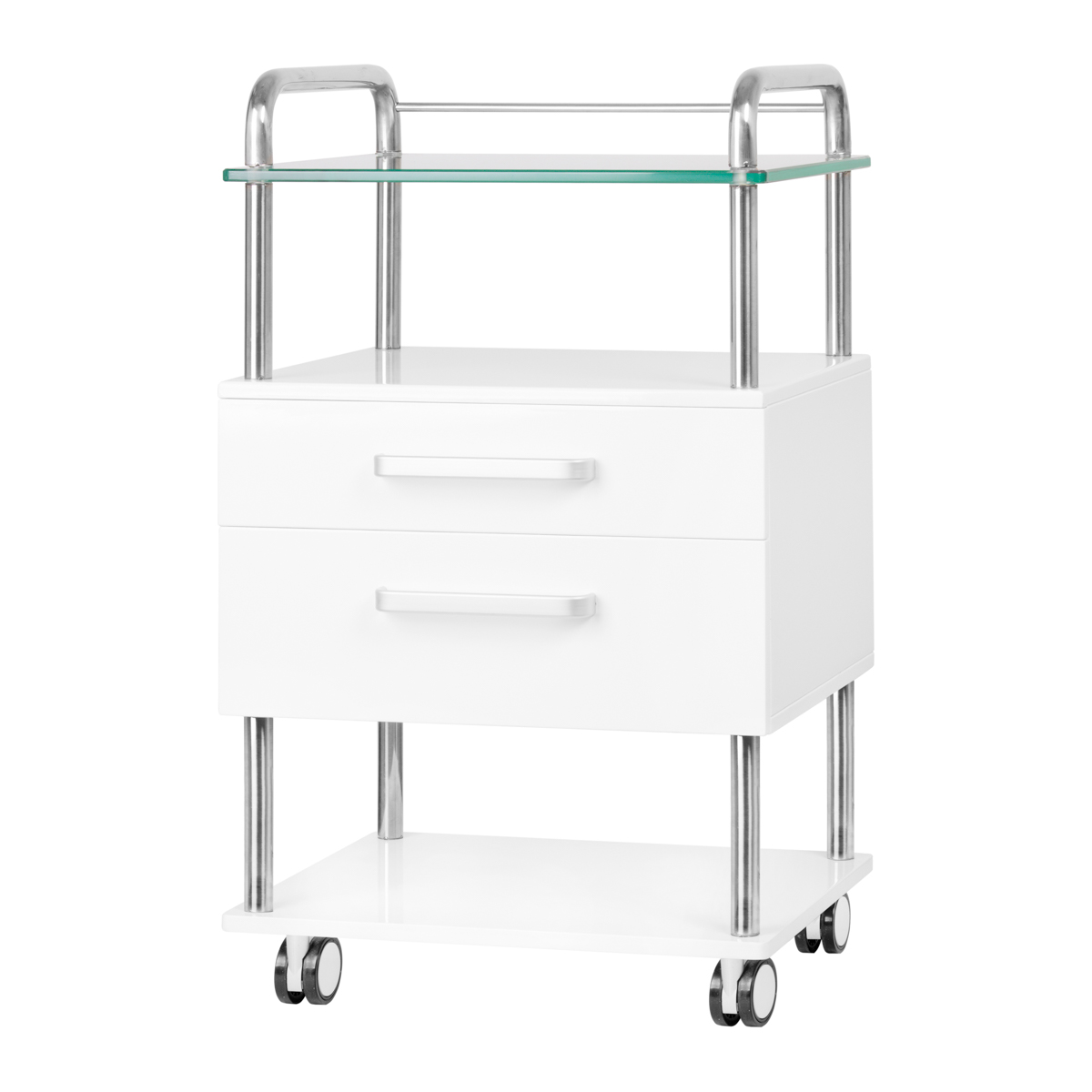Kosmetikwagen 6052 Weiß - Profi Schönheitswagen für Friseur & Kosmetik